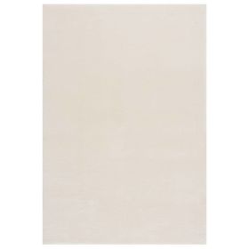 Washable Rug Soft Fluffy Short Pile 63"x90.6" Anti Slip Cream