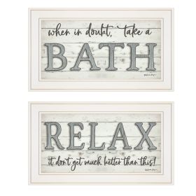 Trendy Decor 4U "Bath Relax" Framed Wall Art, Modern Home Decor Framed Print for Living Room, Bedroom & Farmhouse Wall Decoration by Susie Boyer