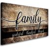 Canvas Wall Art for Living Room,Family Wall Art,Family Grateful Thankful Blessed Wall Decor,Family Quotes Canvas Prints Painting Framed Artwork Pictur