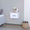 Floating Nightstand Calion, Bedroom, White