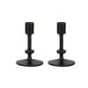 Stonebriar Table Top 5" Traditional Cast Iron Candlestick Holder Set, Black, 2 Pieces