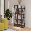 Isa 4-Tier Shelf; Graphite & Walnut