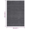 Washable Rug Soft Shaggy Anthracite 63"x90.6" Anti Slip