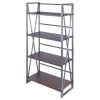 Isa 4-Tier Shelf; Graphite & Walnut