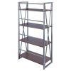 Isa 4-Tier Shelf; Graphite & Walnut