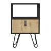 Nightstand B Magness, Living Room, Black / Macadamia