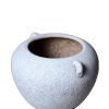 Artisan Ceramic Grey Stone Vase 10"D x 7"H - Country Charm for Your Home