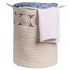 Bohemian Style Cotton Rope Storage Basket for Bedroom, Bathroom and Children's room(Beige)