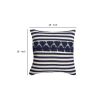 18 x 18 Handwoven Square Cotton Accent Throw Pillow, Classic Striped Pattern, Textured, White, Blue