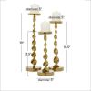 DecMode 3 Candle Gold Aluminum Candle Holder, Set of 3