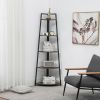 5 Tier Corner Bookshelf Multipurpose Shelving Unit Ladder Shelf for Small Space