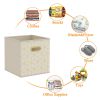 6 Pack Fabric Storage Cubes with Oval Grommets, Foldable 11 Inch Cube Storage Bins, Storage Baskets for Shelves, Storage Boxes for Organizing Closet B