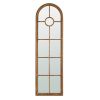 24x79" Half-Round Elongated Mirror with Decorative Window Look Classic Architecture Style Solid Fir Wood Interior Decor