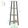 4-Tier Corner Shelf Metal Storage Rack Bookcase Plant Display Stand