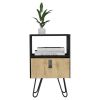 Nightstand B Magness, Living Room, Black / Macadamia