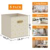 6 Pack Fabric Storage Cubes with Oval Grommets, Foldable 11 Inch Cube Storage Bins, Storage Baskets for Shelves, Storage Boxes for Organizing Closet B