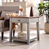 Retro End Table, Vintage Coffee Table with Drawers, For Living Room, Bedroom, Gray