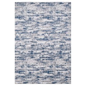 Milano Washable Nautical Navy Blue Woven Area Rug (Color: as Pic)