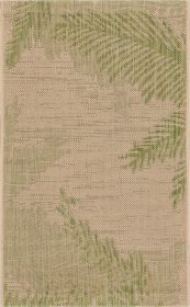 Home Decor Indoor/Outdoor Accent Rug Touch Of Palm Accent Rug (Color: Beige | Pea, size: 5'0" X 7'0")