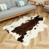 1pc Durable Faux Cowhide Rug - Washable, Low-Pile, Perfect for Bedroom and Living Room Decor - Western Style Animal Print Carpet for Home and Room Dec