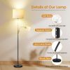 67.32In Mother Daughter Floor Lamp with Linen Shade 3200K Brightness 360¬∞ Adjustable Reading Light Modern Decoration Standing Lamp for Living Room Be